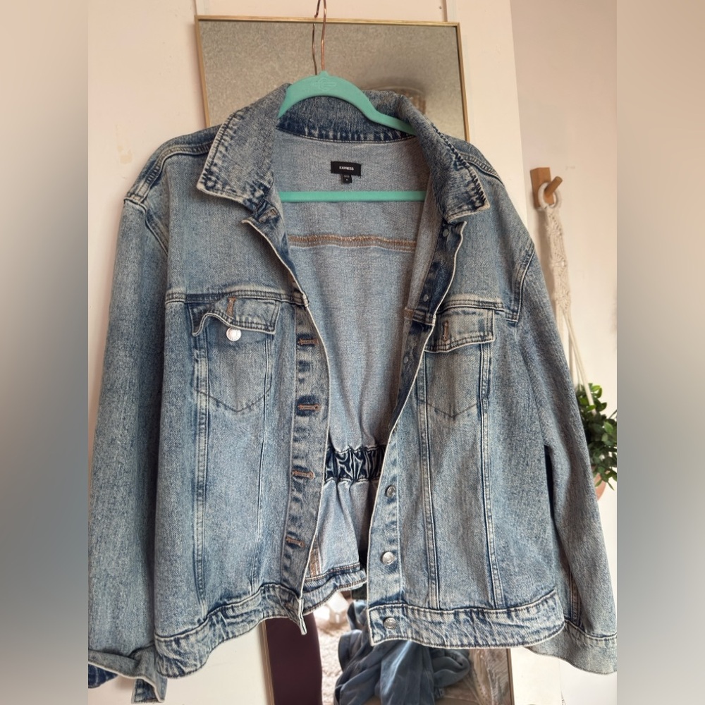 Express Light Blue cinched waist  Denim Jacket